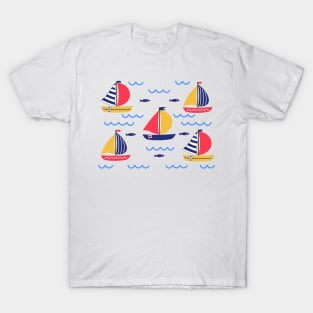 Sailboat regatta in sea ocean. Summer outdoor sports activity concept. T-Shirt